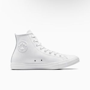 All Star White Leather Converse Chuck Taylor
